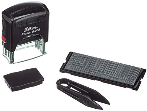 Shiny S-882 Self-Inking DIY Text Stamp Upto 3 Lines of Text 4mm Character Height,Blue