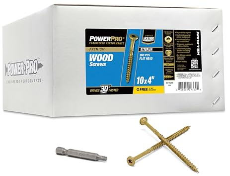 Power Pro Exterior Wood Screws, #10 x 4in, 900 Pieces, Bronze