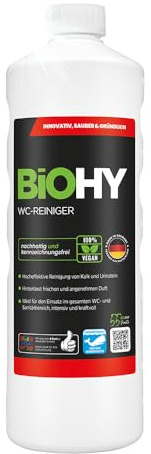 BiOHY WC-rengörare (1l flaska) | EXTRA STARK | Professionellt ekologiskt koncentrat | Viskös rengöringsgel | Perfekt mot urinsten (WC-Reiniger)