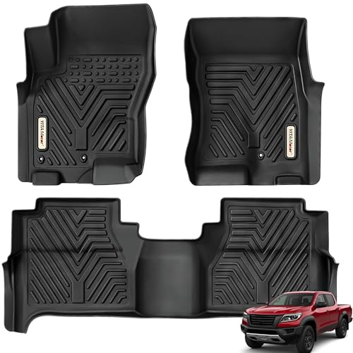 YITAMOTOR Floor Mats Compatible with 2008-2021 Nissan Frontier Crew Cab, Custom Compatible with Truck Floor Liners, All-Weather Protection for Frontier Accessories, 1st & 2nd Row, Black