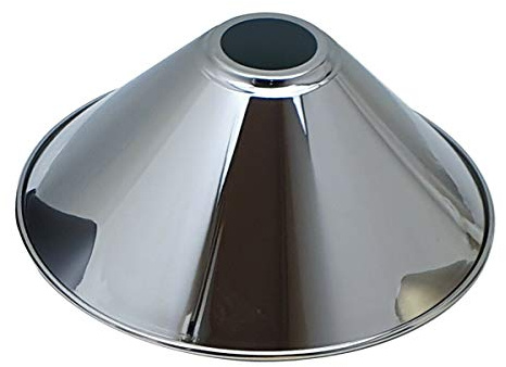 Retro-Vintage-Lampenschirm, einfache Installation, industrieller Lampenschirm, 4 cm, E27-Aufhängeloch, für Küche, Wohnzimmer, Bar, Flur (Chrome)