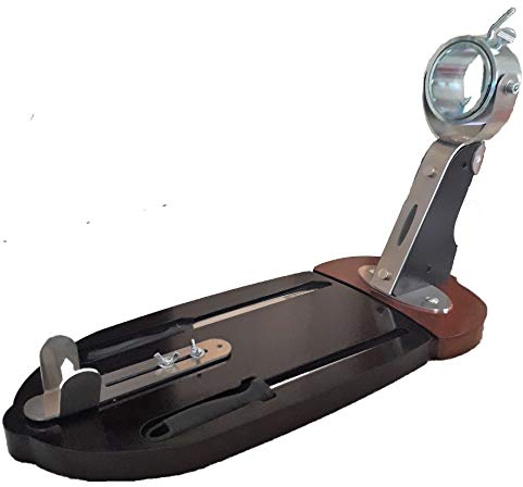 BlendNature Professioneller Schinkenhalter Gourmet, drehbar um 360 Grad, hochwertiges Holz, FSC-zertifiziert, mit Schneidemesser und Schärfgerät in der Basis für einfachen Zugriff