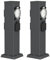 ledscom.de 2 prese da giardino a colonna POLLY per esterni, IP44, timer/timer, 3 vie, acciaio inox, antracite, angolare, 40 cm
