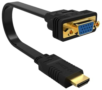 Ewent EW9869, Adattatore da HDMI a VGA Full HD 1080p 60Hz Full HD Convertitore da HDMI Maschio a VGA Femmina per PC, Computer Portatili,Chromebook,Raspberry Pi,TV Box, TV Stick, Proiettore, 15cm