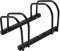 WOLTU Soporte para Aparcar 2 Bicicletas, Aparcamiento para Bicis Negro, Fácil Montaje en Suelo y Pared, Uso Interior y Exterior, Garaje y Jardín