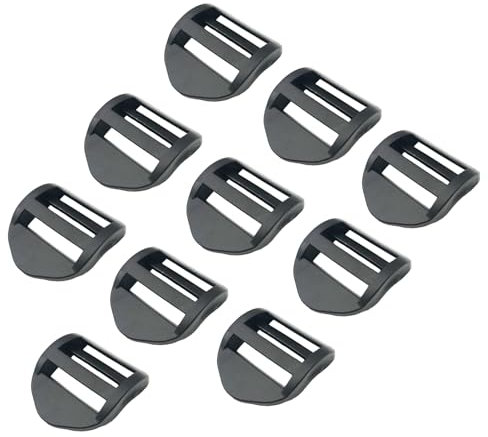 JIUMEI 10PCS Plastic Buckles for Straps 3/4 Inch Side Release Buckles 1 Inch Ladder Lock Buckles Ladder Slider Buckles for Backpack, 1'' Black Ladder Buckles, 1''
