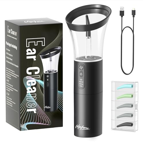 Ear Wax Removal, Electric Ear Cleaning Kit Effective & Safe Ear Cleaner Irrigation Flushing System 4 Pressure Modes for Ear Wax Buildup, Water Resistant Ear Cleaning Tool USB Rechargeable
