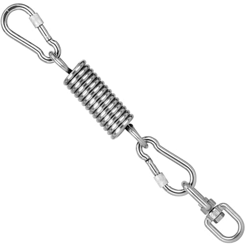 Dilireba Resorte oscilante Resorte de Acero, Ganchos Giratorios, Gancho Giratorio para Hamaca con 2 mosquetones, con Gancho Giratorio de 360°, para Silla Colgante, Hamaca, Soporte Saco Boxeo, Yoga