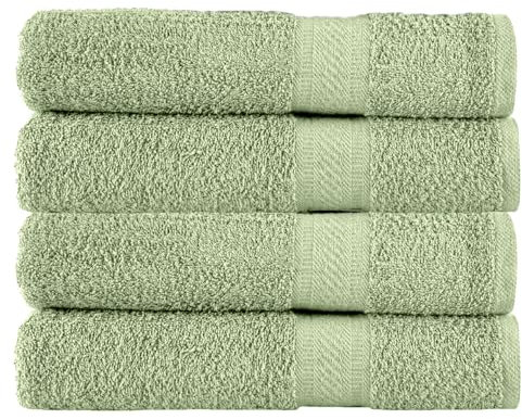 Sweet Needle 4er Pack badetücher (70 x 140 cm), 100% Luxus-Baumwolle, Hotelqualität, sehr saugfähig für Badezimmer, Dusche, Strand und den täglichen Gebrauch (Salbeigrün)