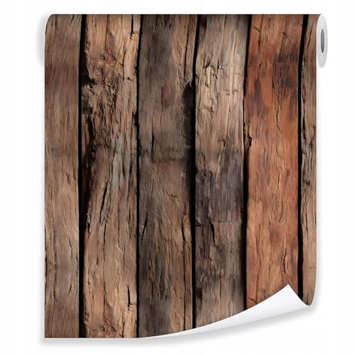 WallArena - Vlies Tapete Holz Bretter 10m - Tapeten für Wohnzimmer Schlafzimmer - Vliestapete Wandtapete - Tapete - Motivtapeten - Wand Dekoration - 3D Effekt- inkl. Kleister - Holzoptik Braun