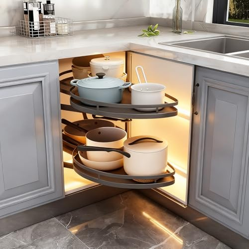 RRrawgff Cassetto Estraibile Cucina, Mobile Angolare Cassettiera Cucina, Cestello Estraibile Cucinas Armadio | Organizer Dispensa Cucinas, Regolabile, Ogni Ripiano Può Sostenere Fino a 20 Kg