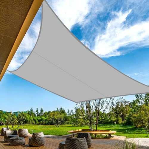 BARAKYEG Toldo Vela de Sombra Rectangular 2x3m Protección UV, Toldocon Protección Solar,Toldo de Vela Solar para Jardín Oxford a Prueba de Impermeable para Exteriores Patio Terraza Balcón,Gris