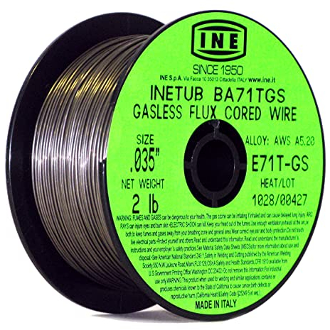 INETUB BA71TGS, Bobina con núcleo sin gas/soldadura mig-mag, Talla 035 (9 mm), Peso 2 Lb (900g)