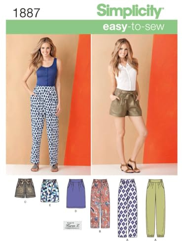 Simplicity 1887Dambyxor och kjolar, papper, vit, U5 (16-18-20-22-24)
