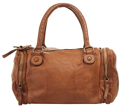 X-ZONE Handtasche Echt Leder Damen | Made in Italy, Sportliche Handtasche, Umhängetasche aus Rindleder, Smartphonefach | 019563