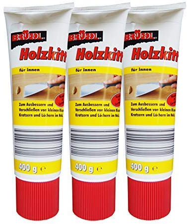 6 x Brücol Holzkitt für innen 400g, Spachtelmasse, Holzmasse, Reparaturkitt