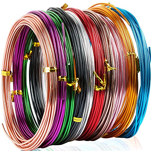 5m x 10 Farben Basteldraht 1,5mm Schmuckdraht Aludraht Dekodraht Aluminiumdraht für Schmuck Handwerk farbigen Aluminium Craft Draht