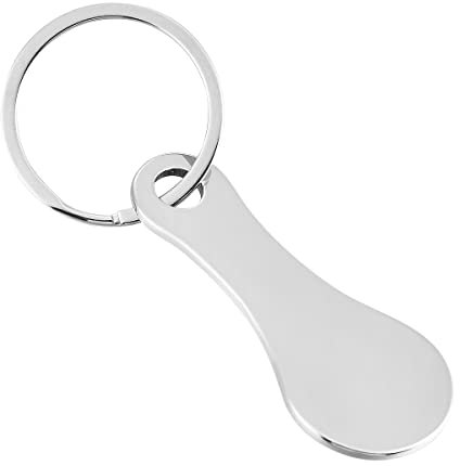 BEAUTYBIGBANG Einkaufswagenlöser Schlüsselanhänger Abnehmbarer Einkaufswagenchip als Schlüsselanhänger aus Aluminium Einkaufswagen Tool Geeignet für Shopping Ausgehen (Silber,1)