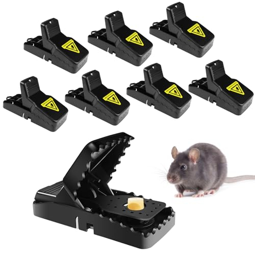 Tekenewbse 8 Stück Rattenfalle Schlagfallen, Mausefalle Schlagfalle Testsieger, Wiederverwendbar Mäusefallen Kunststoff, Rattenfallen Mouse Trap, Rat Trap Mausfallen für Haus und Draußen