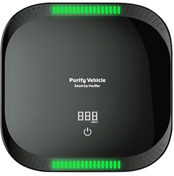 Purificateur d'air de voiture - Mini purificateur d'air portable pour voiture - Générateur d'ozone - Purificateur d'air - Moniteur PM2.5 - Diffuseur d'aromathérapie de voiture - Pour la maison et la