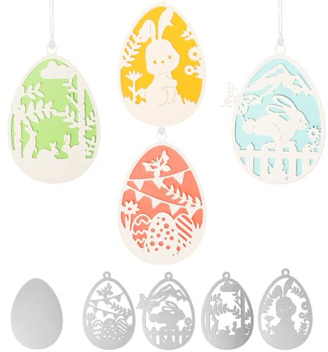 BHGT Ostern Stanzformen Stanzschablonen Ostern Eier Prägeschablonen Osterhase Stanzbögen Ostern Deko DIY Scrapbooking Karten Handwerk Party Deko DIY Basteln Stanzen Geschenkbox