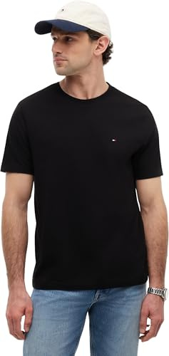 Tommy Hilfiger Uomo T-Shirt Maniche Corte Essential Regular Fit Scollo Rotondo, Nero (Black), XXXL