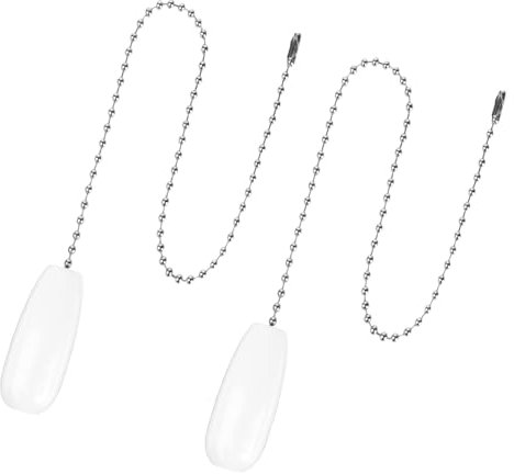 ZEYIYER 2PCS Bathroom Light Pull Cord, 13 Inch Wooden Pull Cord Switch, Ceiling Fan Extension Pull Chain Handle for Ceiling Light Fan (White)