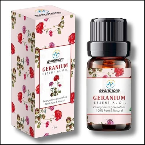 Geranium Essential Oil 10ml 100% Pure Natural Undiluted Cruelty Free Oils for Diffuser Diffusers Burners Premium Quality Aromatherapy DIY Candle Making Perlargonium graveolens (10ml, Geranium)