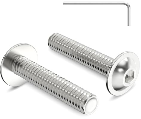 20 Stück M5 x 25 mm Linsenkopfschrauben mit Flansch Innensechskant Antrieb Edelstahl A2 V2A Schrauben Vollgewinde mit Innensechskantschlussel