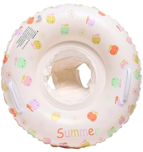 Baby Swimming Float,Fun Water Toys Accessories,Toddlers Pool Float with Safety Seat and Handle,Swimming Pool Toys for Children Aged 1-5,For Infant Swim Training Aged 6-36 Months (apple)