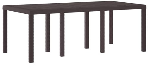 vidaXL Mesa de Jardín Marrón 200 x 100 x 73 cm ratán sintético, Mesa de Comedor Rectangular Moderna, jardín y terraza, mobiliario Exterior Resistente al Clima