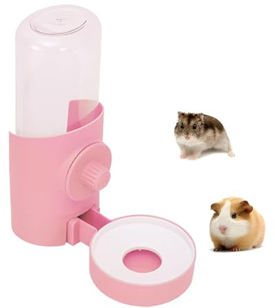 500ml Bebedero Conejo, Bebedero Hamster, Bebedero Conejo para Jaula, Antigoteo Automática Dispensador de Agua, Grande Botella Agua Hamster, para Cobaya, Chinchillas, Erizos y Ardillas etc (Rosa)