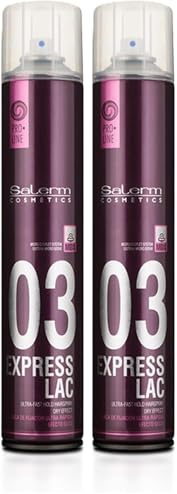 SALERM - Laca para el Pelo Profesional - Express Lac 03 Pro Line - 500 ml - Fijación Extra Fuerte y Rápida - Efecto Seco y Natural - Protege Contra la Humedad - Conserva el Peinado más Tiempo