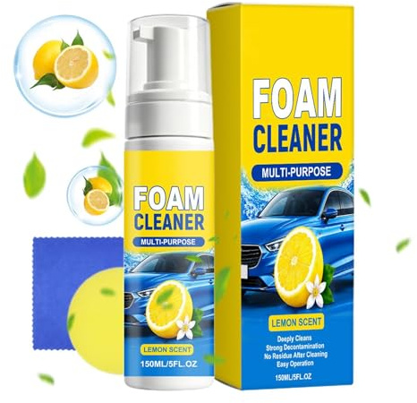 Schiuma Detergente Multiuso | Kit Pulizia - Con E Spugna, Senza Risciacquo, Per Interni Auto, Cucine, Bagni, Sedili, Cruscotto E Tappezzeria 218 G