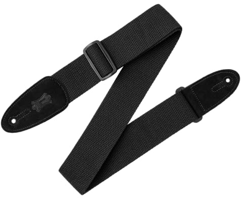 Levy's Leathers Cotton Suede Series Gitarrengurt aus Baumwolle | Breite 5 cm | Schwarz | (MC8-BLK)