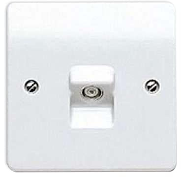MK K3520WHI Single outlet for connection to a single TV or FM co-axial aerial lead