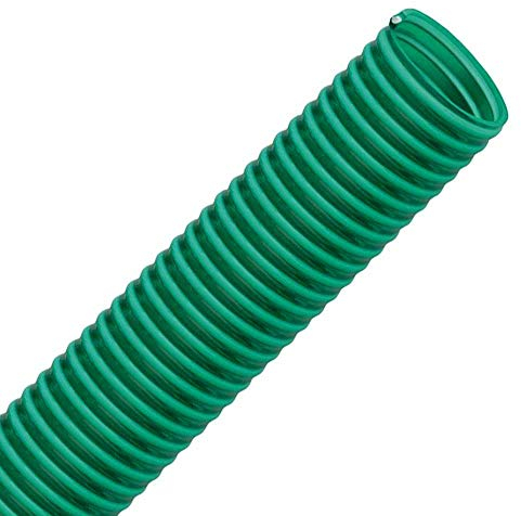 FLEXTUBE GR Ø 38mm (1 1/2) vendu au mètre, Tuyau spirale en PVC comme tuyau d'aspiration et de refoulement, poids moyen, flexible, vert, transparent