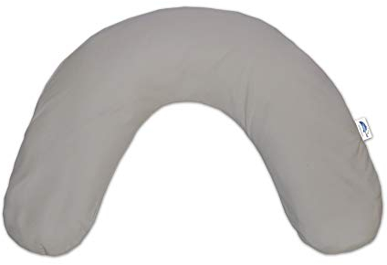 Theraline Schlaf- und Nackenkissen mittel Gr. 100x21cm | Perlenfüllung | inkl. Bezug Grau Bambus-Kollektion