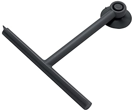 Gedy Nero G-Mirissa, Duschabzieher Farbe Haken mit Saugnapf, Glasreiniger aus Harz und Gummi, Maße 23 x 22 x 3 cm und Gewicht 0,1 kg, 2 Jahre Garantie, Design R & S, einzigartig