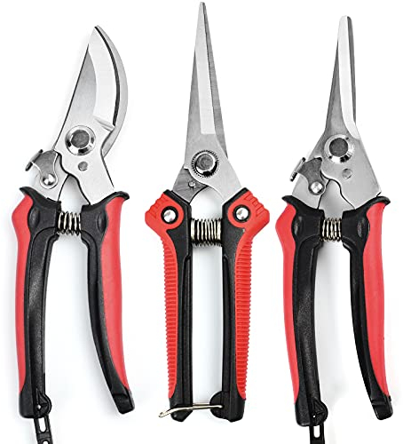 GRKJGytech Garden Secateurs,Secateurs & Pruning Scissors – Flower Scissors with Stainless Steel Sharp Blades and Non-Slip Handles, Pruning Shears for Trimming Branches, Flowers, and Vegetables