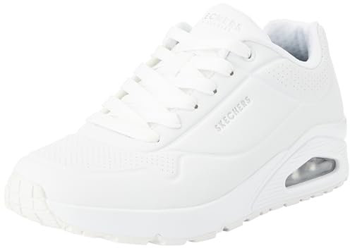 Skechers Herren UNO Stand On Air Sneaker, White Durabuck/Mesh, 41 EU