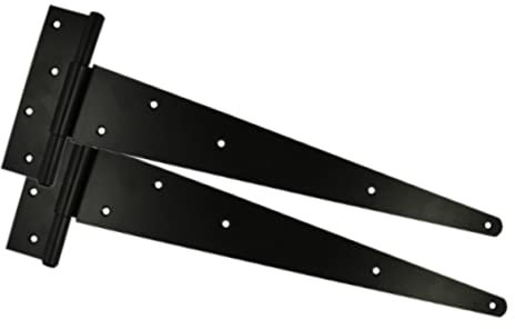 Haven Heritage Black T Hinges 24 Inch - Weather Resistant, Black Japanned Finish, Surface Mount, Metal, Powder Coated, Rustic, Classic Style