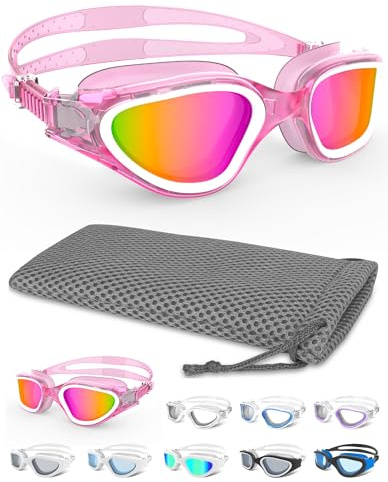 Winline Lunettes de Natation Antibuée Anti-fuite Protection UV Clear View,Lunettes Piscine Polarisée/Non Polarisée pour Hommes Femmes Adultes Adolescents