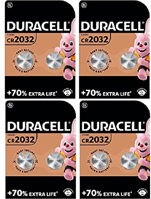 8 x Duracell CR 2032 Lithium (4 Blister mit je 2 Batterien) 8 Batterien