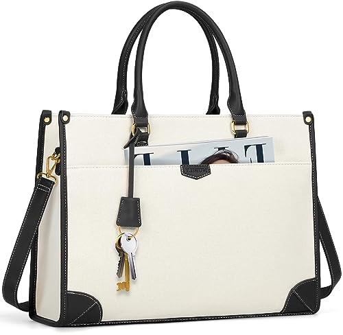 IGOLUMON Bolso de mano para ordenador portátil de 15,6 pulgadas, bolsa de curso Tolie, gran bolso para compras de trabajo diario de viaje