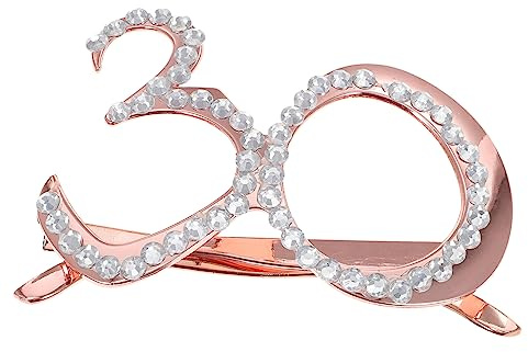 PRETYZOOM 30 Geburtstag Brille Mit Strass Party Brillen Lustige Verkleidung Brille Für Geburtstagsfeier Und Fasching Kostümaccessoire 5.5X5.5X3.5 Zoll Kunststoff
