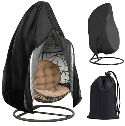 wocpvm Housse de Chaise à Suspendre Balancelle, 210D Couverture de Fauteuil Suspendu Housse de Protection, Housse oeuf Suspendu Extérieur, Housse de Fauteuil Oeuf Suspendu avec Fermeture éclair