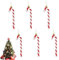 6 PCS Twisted Hanging Candy Cane Xmas Tree Decorations, Red Christmas Decorations for New Years Holiday Party Gift