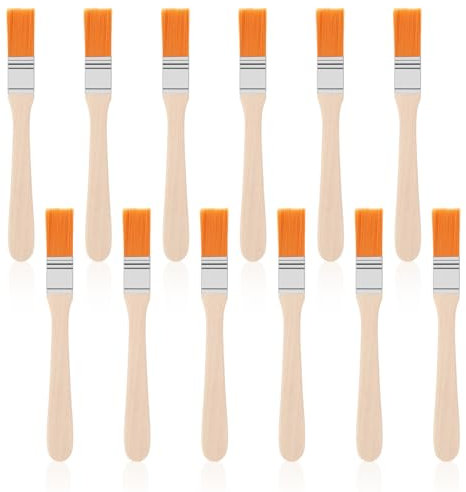 ZEYIYER 12 PCS Small Paint Brush, 0.5 Inch Width Soft Bristle with Wood Handle Trim Painting Brush Tool for Touch up Painting Wall Door Cabinets Fences Furniture