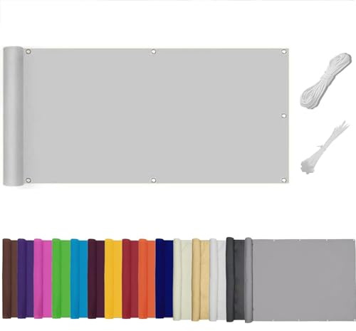 Frangivisto Balcone per Protezione,Schermo Privacy,Impermeabile Copri Ringhiera Balcone Privacy UV, Impermeabile,Resistente al Vento,per Balcone Giardino terrazza (Grigio,0.6x10m)